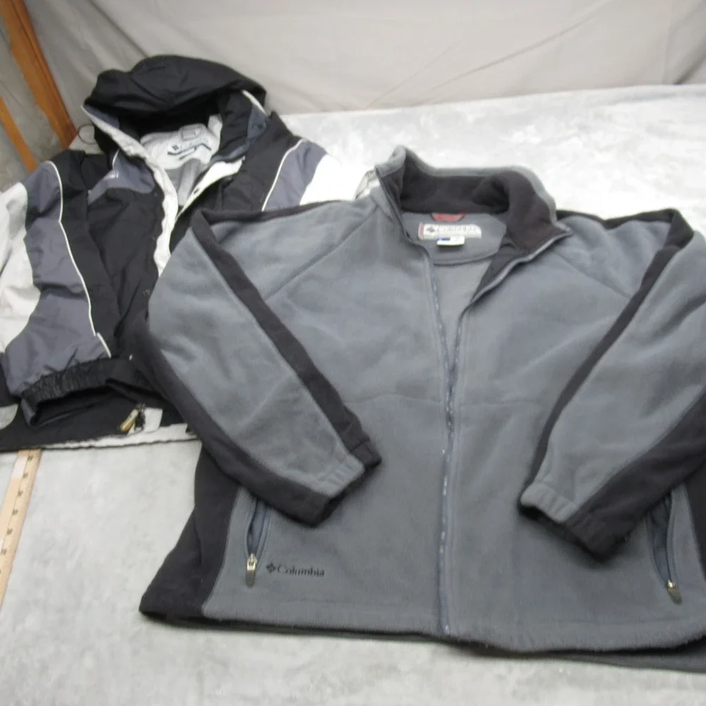 Columbia Jacket Mens XL Black Interchange Vertex Removable Liner Waterproof 3in1